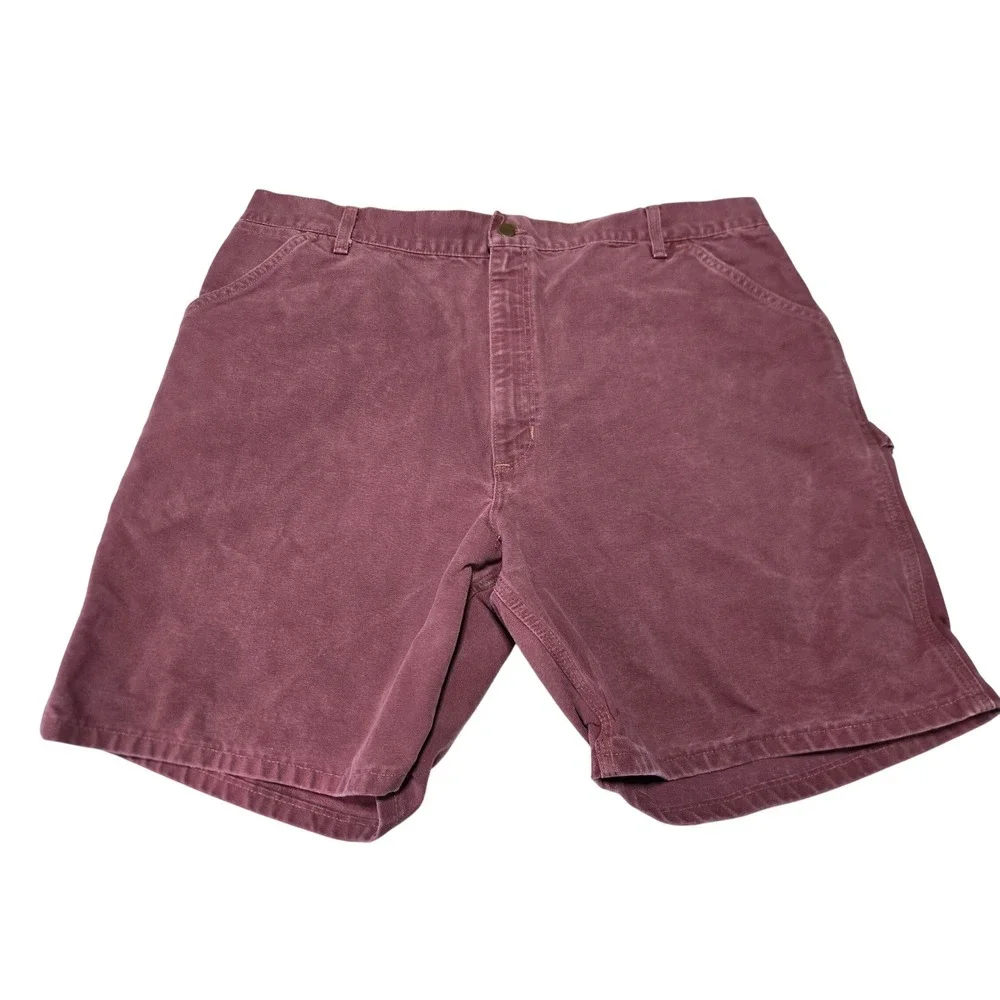 Vintage Carhartt Carpenter‎ Shorts Burgundy Men's 38 WU1936 Grunge Skater